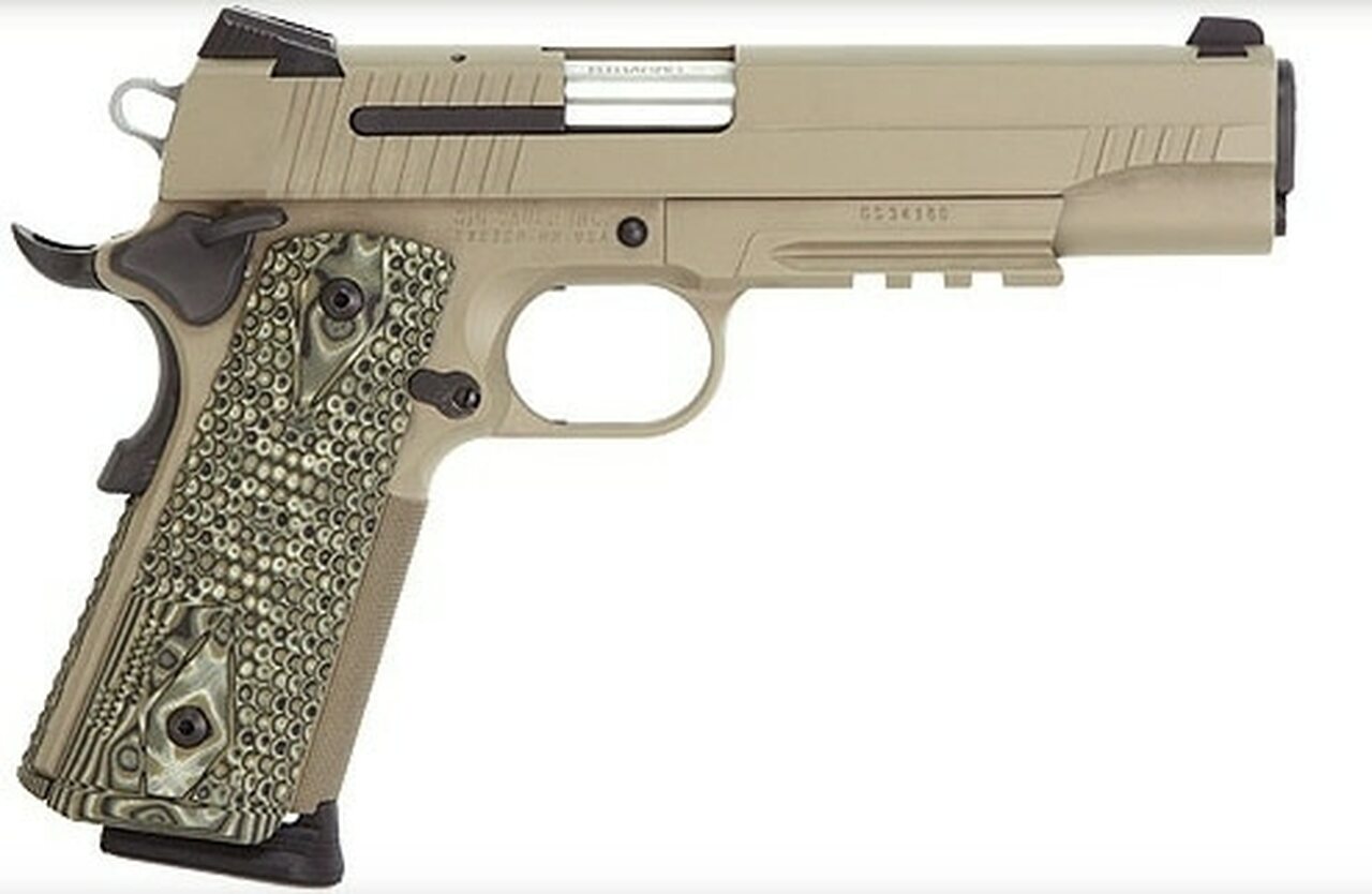 Sig 1911 Scorpion 45 ACP 5 Barrel Flat Dark Earth Night Sights