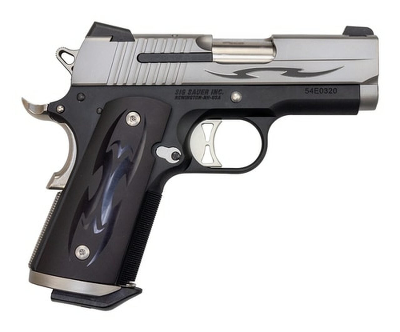 Sig 1911 Tribal Ultra Compact .45 ACP, 3.3″ Barrel, Custom Tribal Grips, Night Sights, 2 x 7rd Mag