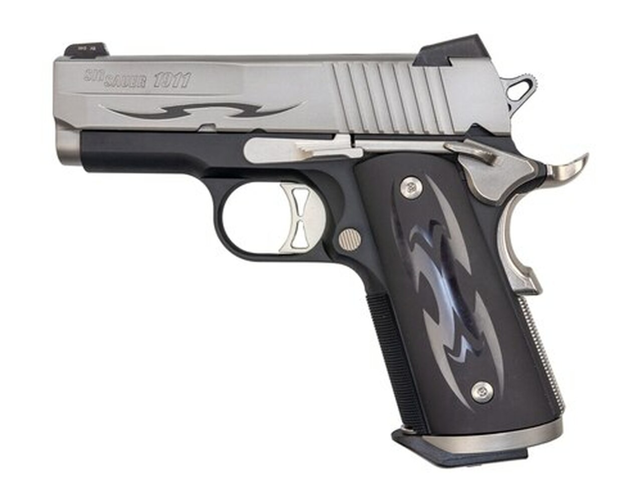 Sig 1911 Tribal Ultra Compact .45 ACP, 3.3″ Barrel, Custom Tribal Grips, Night Sights, 2 x 7rd Mag