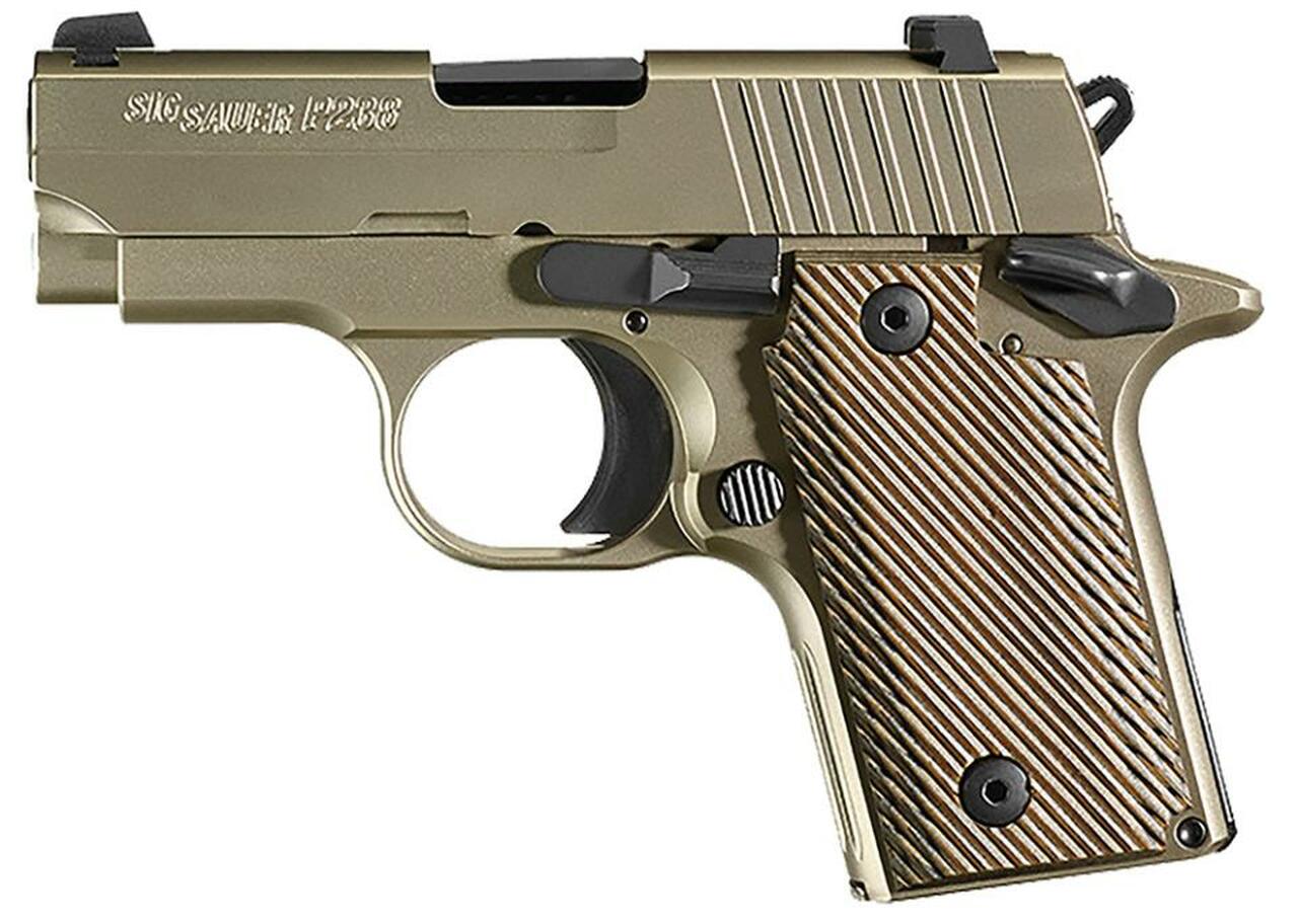 SIG 238 380ACP, 2.7″ Barrel, Nickel Finish,Vector Grips, 6rd Mag