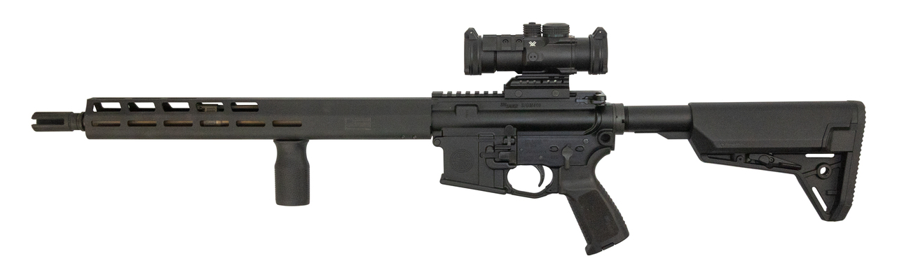 Sig M400 Tread Used .223/5.56, 16″ Barrel, Vortex Spitfire, Extra Stock, Black, 30rd