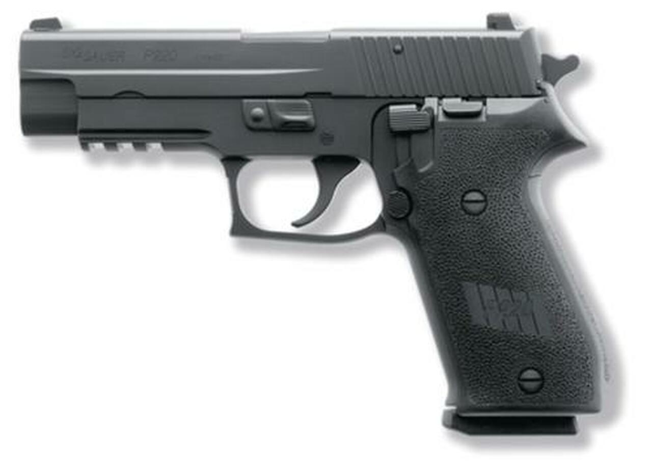 Sig P220 45 ACP 4.4 Light Weight Alloy Frame SS Slide Black Nitron Finish Sig Night Sights TacRail