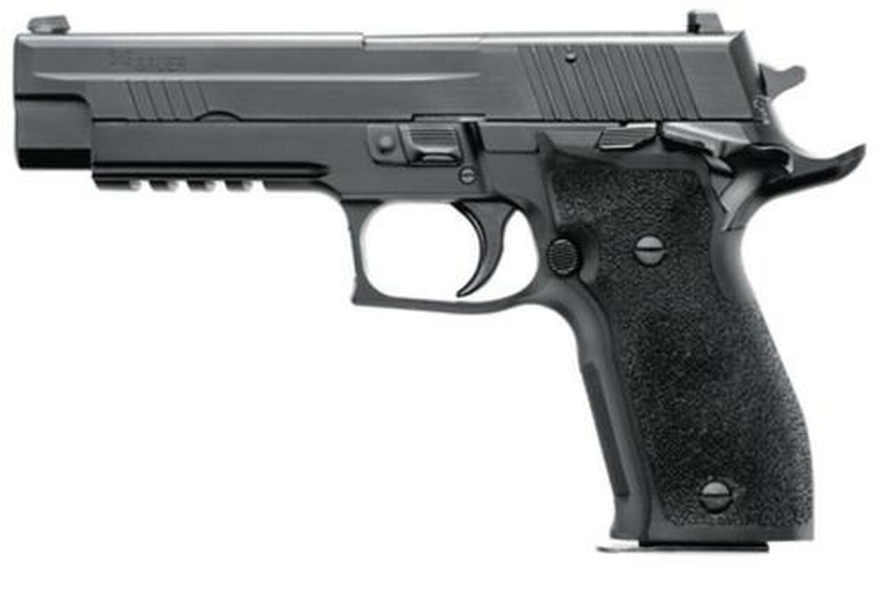Sig P226 9MM 4.4In Nitron Black Da/Sa Siglite E2 Grip (2) 10Rd Steel MAG MA Compliant