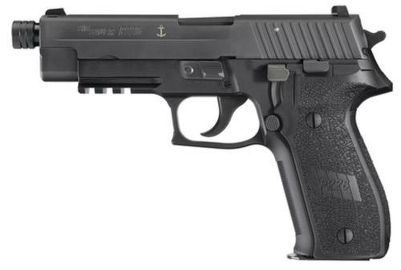 Sig P226 9MM 4.9In Mk25 Black Da/Sa Siglite Polymer Grip (3) 15Rd Steel MAG USN Anchor UID Threaded (13.5X1mm LH)