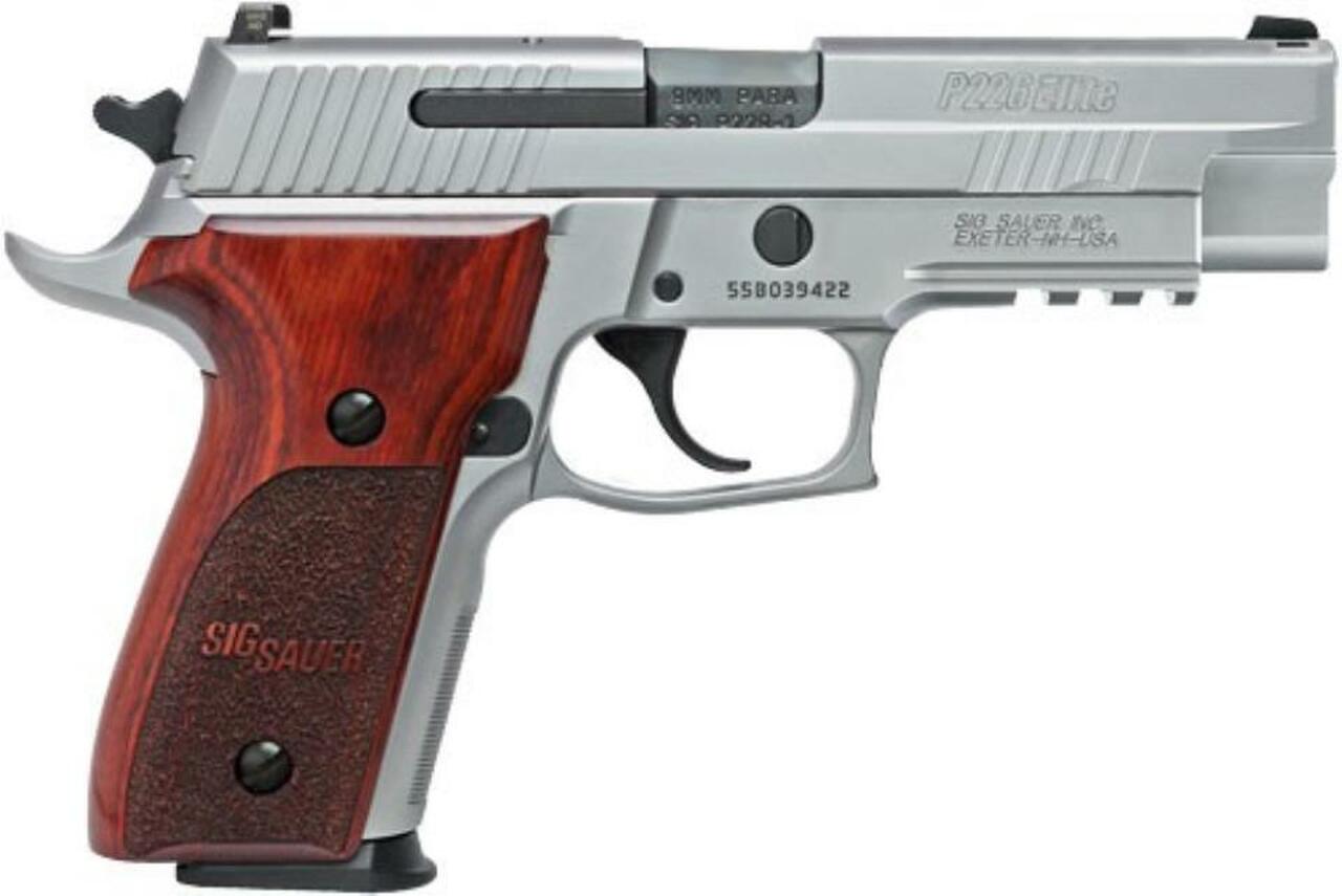 Sig P226 ASE Elite 9mm 4.4″ Barrel Night Sights Rosewood Grips 15rd Mag