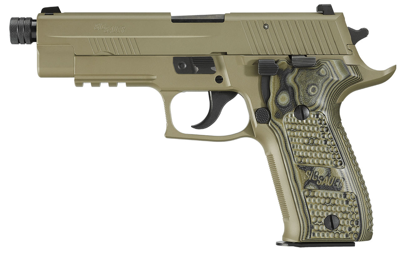 SIG P226 Scorpion 9mm, Flat Dark Earth, 4.9″, Threaded Barrel, 15rd Mag