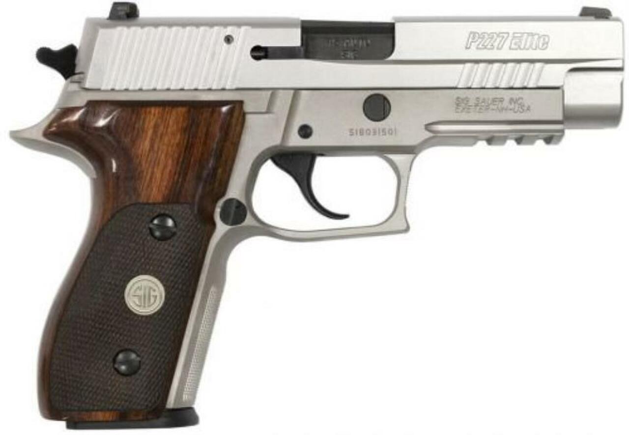 Sig P227 AS Elite 45 ACP, 4.4″, Stainless, SigLite, Wood Grips, 10rd+1