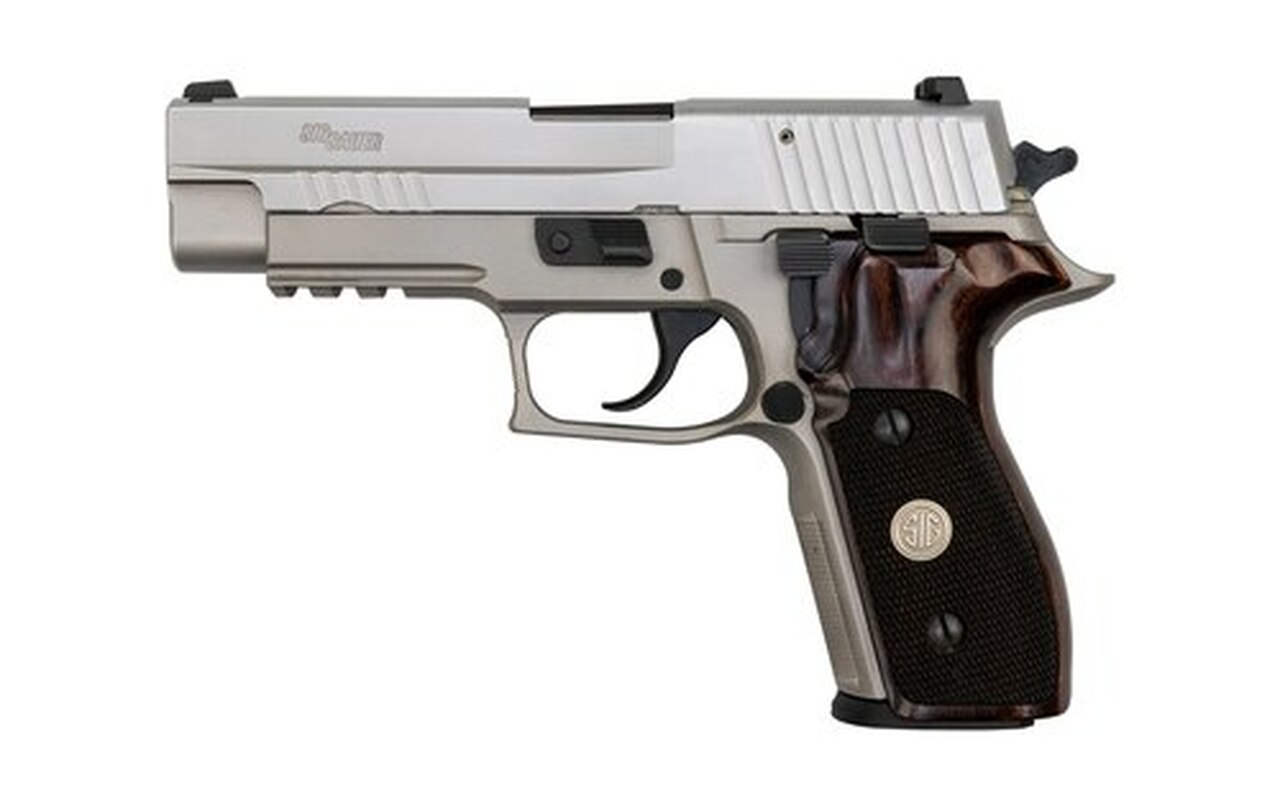 Sig P227 AS Elite .45 ACP, Used, 4.4″ Barrel, Stainless, SigLite, Wood Grips, 10rd