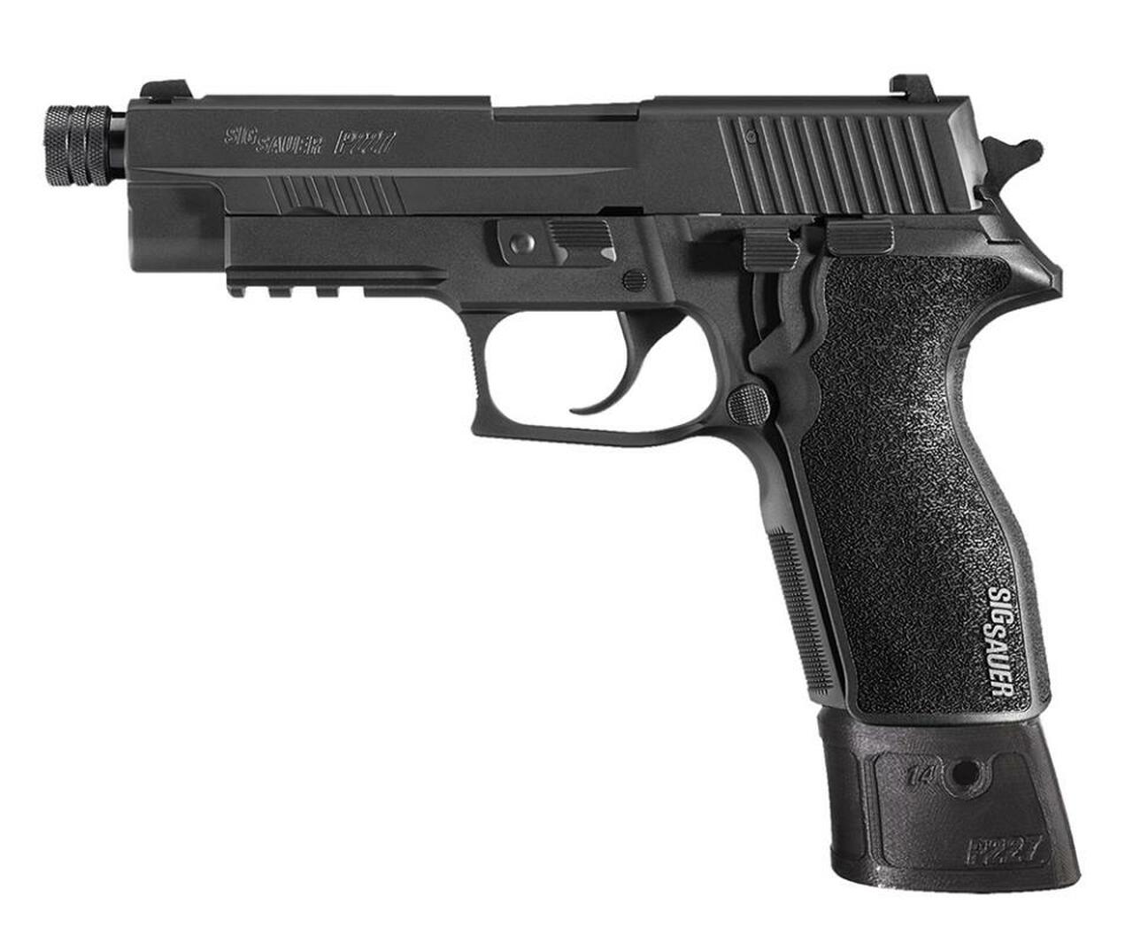 SIG P227 Tac SA/DA 45ACP, 4.4″ Threaded Barrel, Black Grip, 10rd+14rd Mags