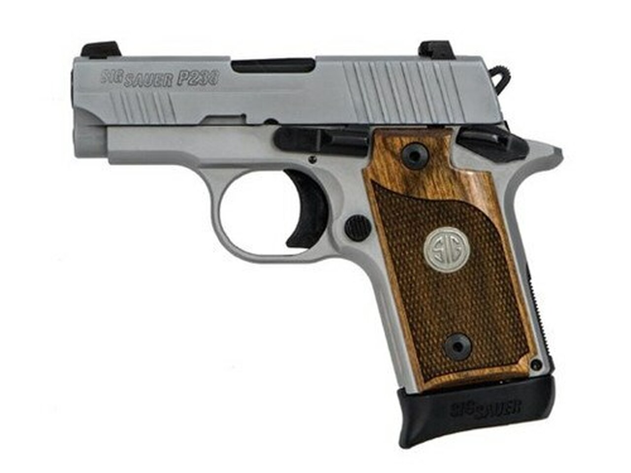 SIG P238, .380 ACP, 2.7″, 6rd/7rd, SIGLITE NS, Stainless/Alloy