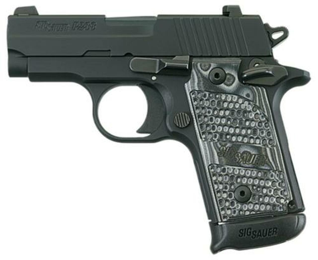 Sig P238 380 ACP 2.7In Extreme Black SAO Siglite Black/Gray G10 Grip (1) 7RD Steel MAG