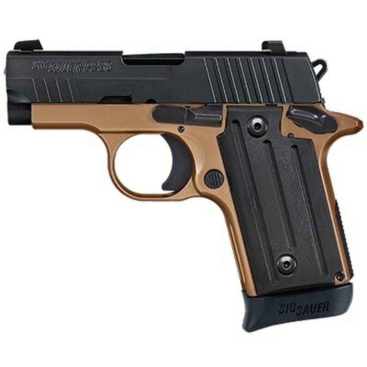 Sig P238 Sport, .380 ACP, 2.7″, 6rd, SIGLITE NS, Nitron/Coyote