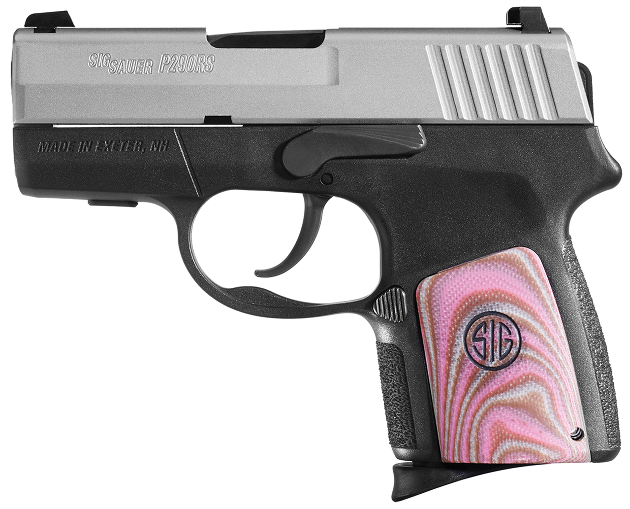 SIG P290 RS Enhanced Re-Strike .380ACP 2.9 Barrel Night Sights Two-Tone Finish Pink G-10 Grips 8rd Mag