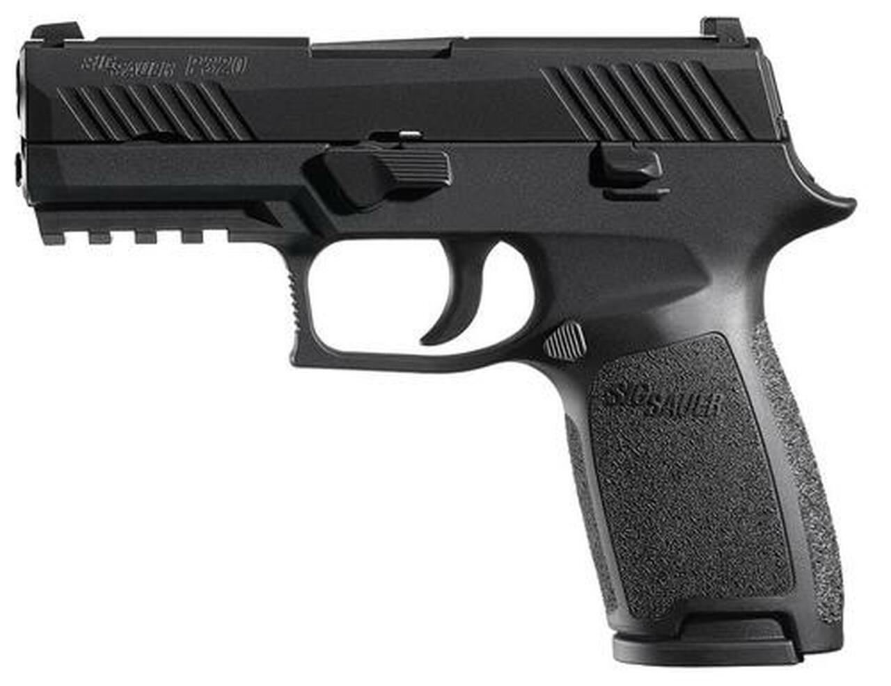 Sig P320 45 ACP 3.9″ Barrel Nitron Black, Striker Siglite Modular Polymer Grip (2) 10Rd Steel MAG Rail
