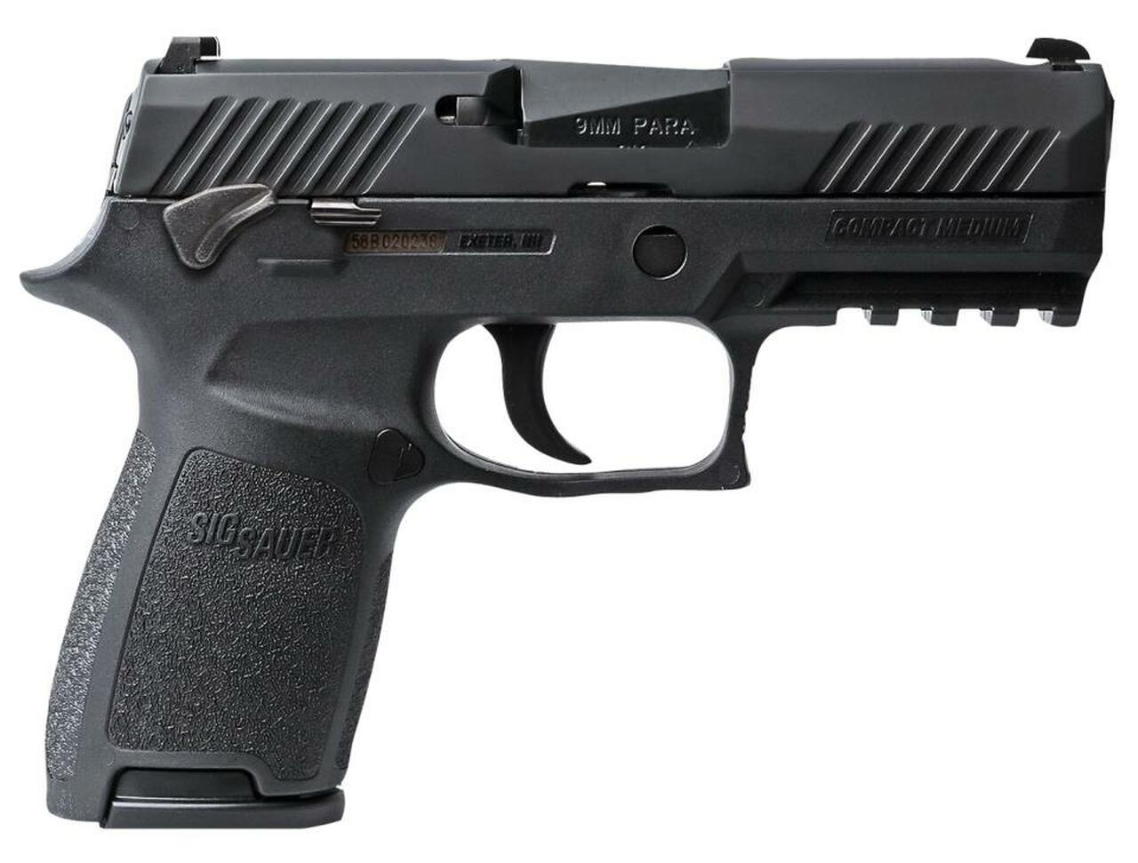 Sig P320 Compact 9MM 3.9″ Barrel Siglite MOD Poly Grip, Manual Safety (2) 15Rd Mags