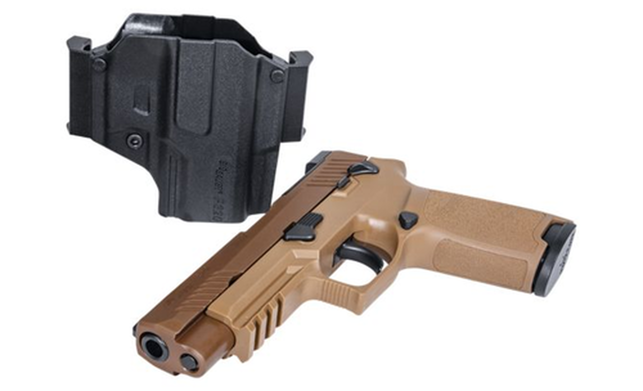 SIG P320 M-17, 9mm, 4.7″, 17rd, SIGLITE NS, Coyote Tan