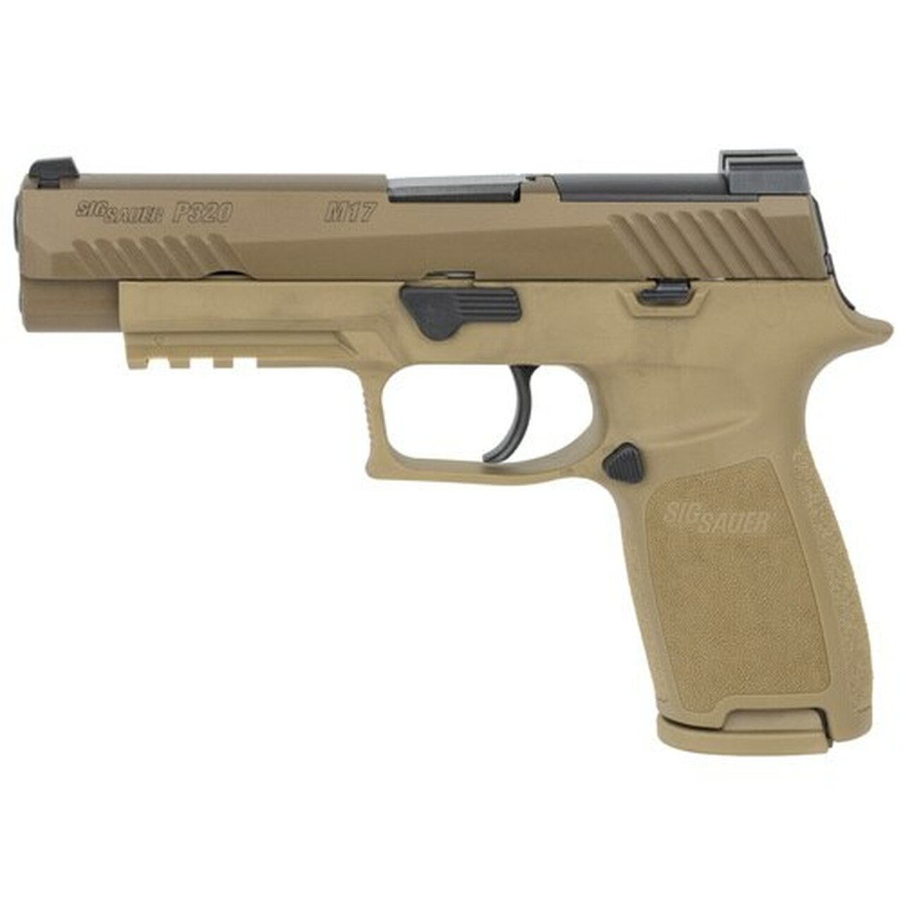 Sig P320-M17 9MM 4.7″ Barrel NO Manual Safety, Night Sight Plate, 2- 17rd Mags