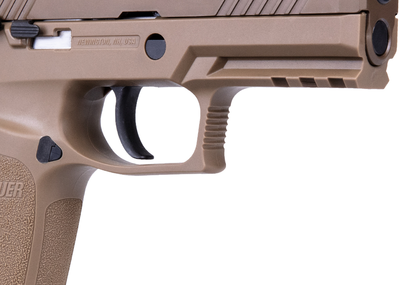 Sig P320 M18, Striker Fired, 9mm, 3.9″ Barrel, Polymer Frame, Coyote Finish, DP Pro Plate, Manual Safety, Night Sights, 1-17Rd Magazine & 2-21Rd Magazines