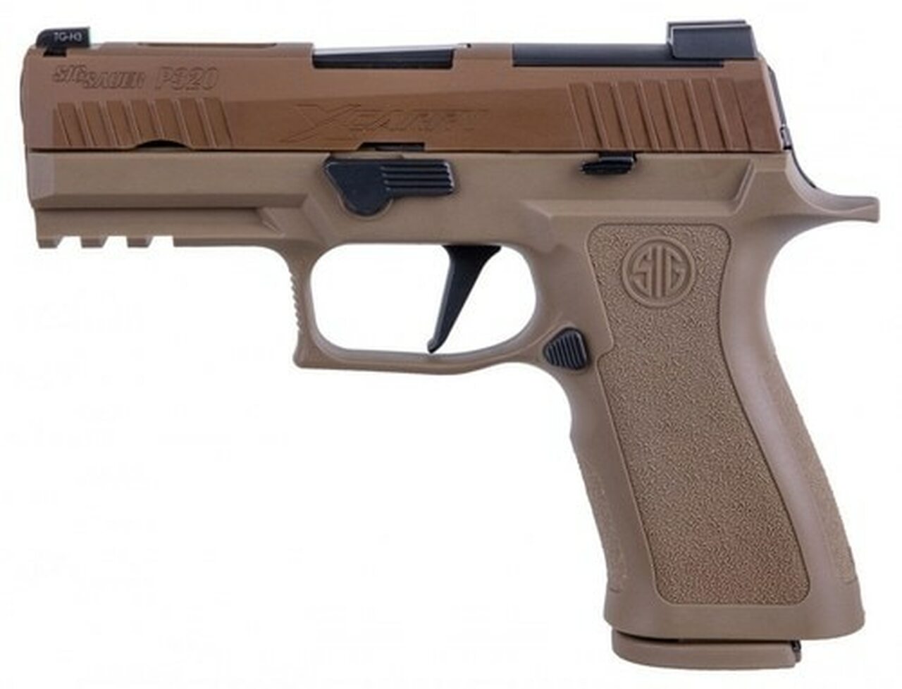 SiG P320 X-Carry Coyote 9mm, 3.9″ Barrel, XRay3 Nightsights, Optics Ready, 2x17rd Mags