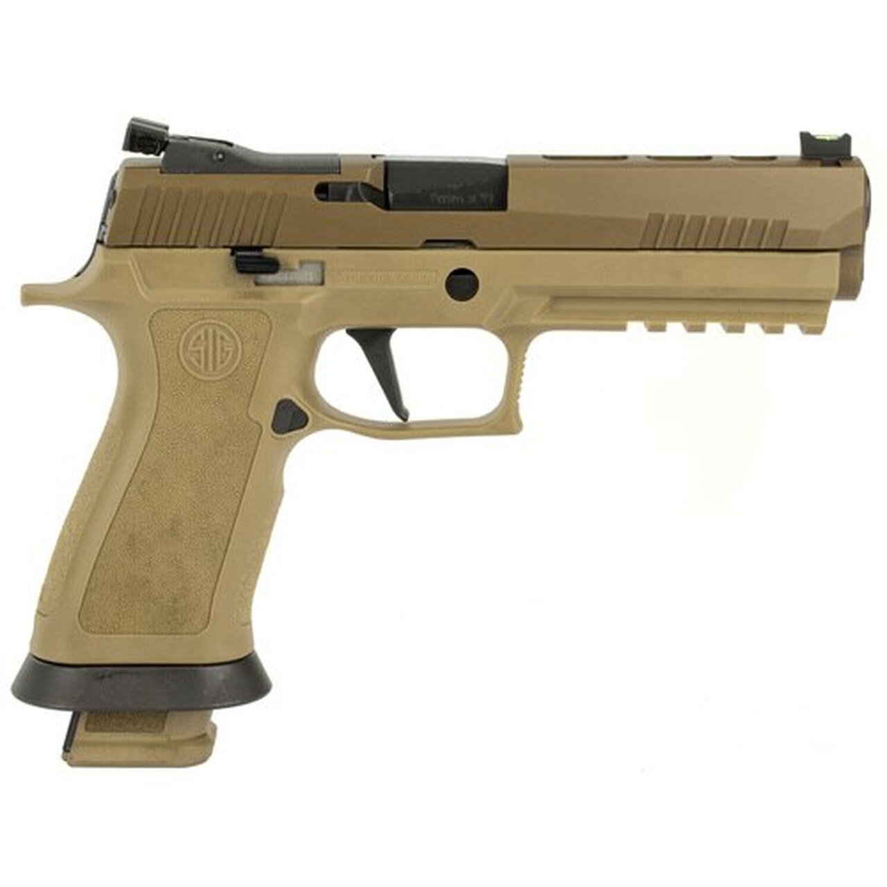 Sig P320 X-Five Coyote, 9mm, 5″, Fiber Optic Sights, Adjustable Rear Sight, (4) 21rd Magazines