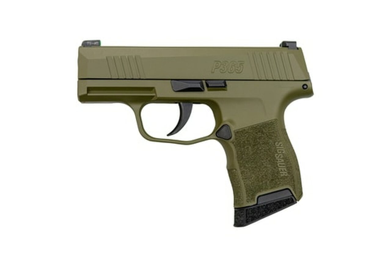 Sig P365 OD Green 9mm, 3″ Barrel, Sig XRay3 Night Sights, 10rd Mag