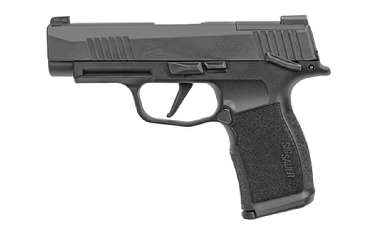 Sig P365 XL Optics Ready Slide 9mm, 3.7″ Barrel, X-Ray 3, Manual Safety, Black, 12rd