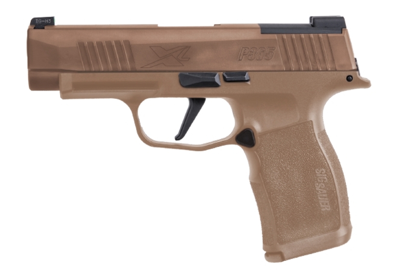 Sig P365XL NRA Edition 9mm, 3″ Barrel, Xray3, Coyote Tan, NRA Coin, 2x 12rd/1x 15rd