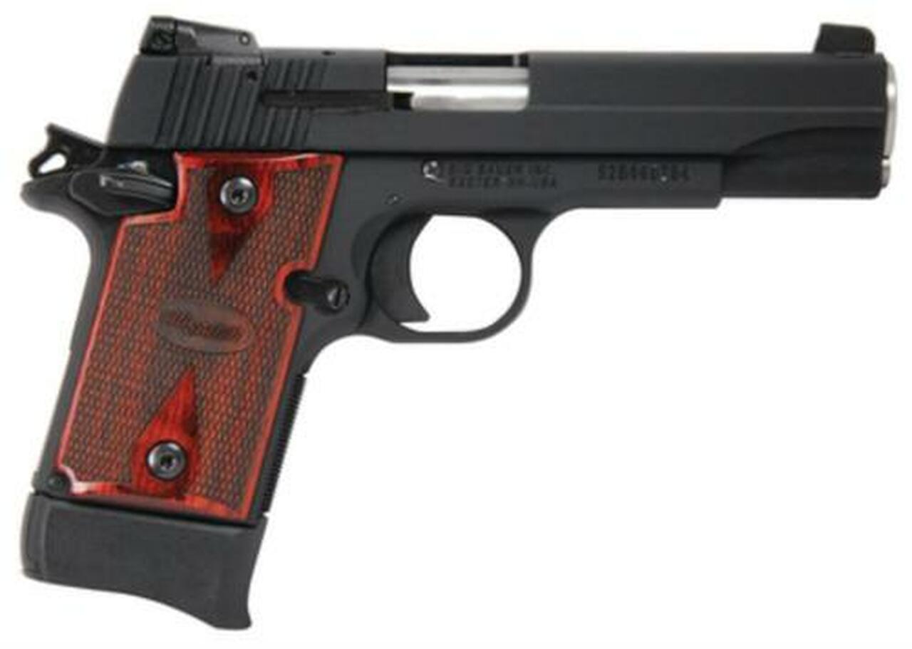 Sig P938 22LR 4.1In Target Black SAO Adjustable Sights Rosewood Grip (1) 10Rd Poly MAG Ambi Safety