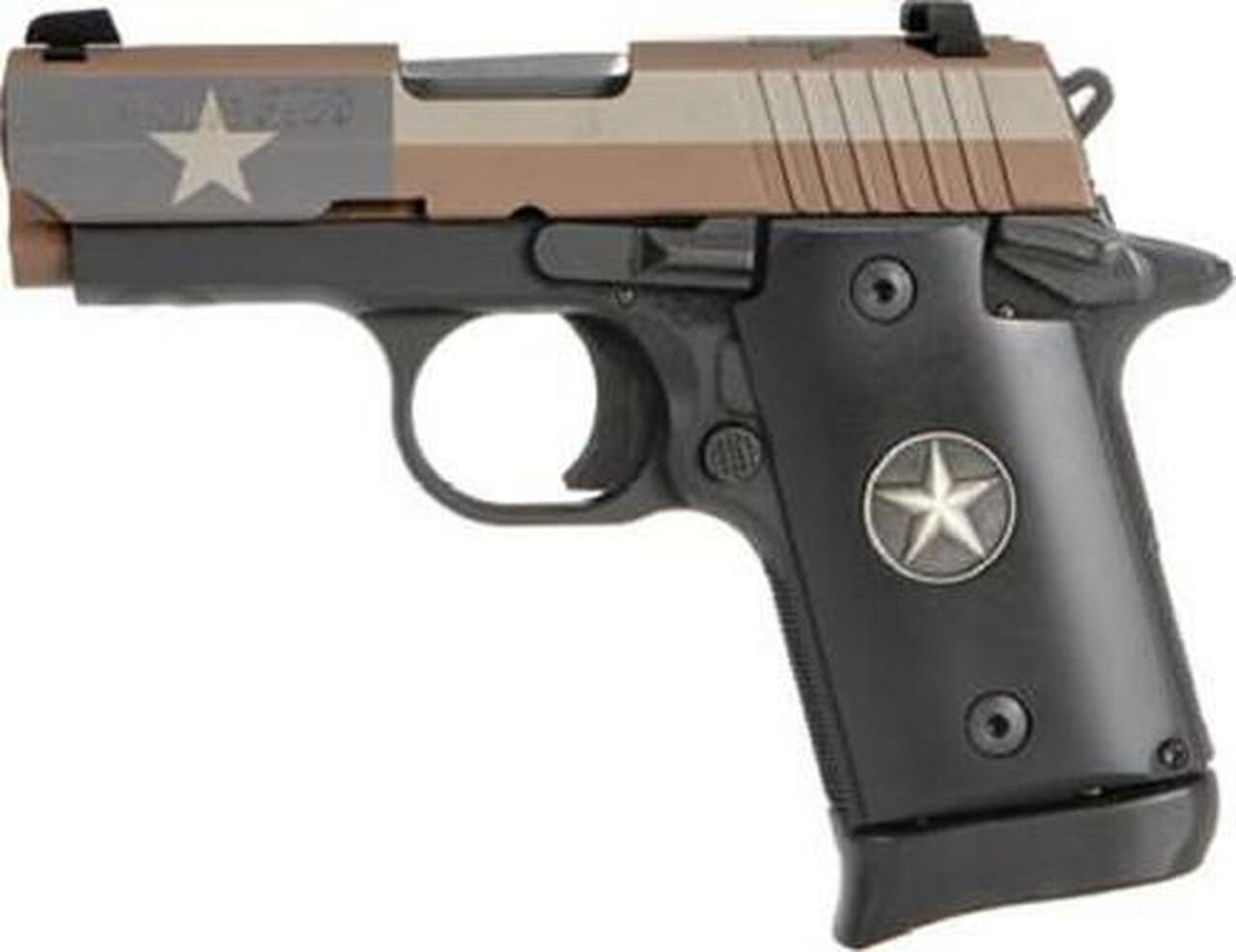 Sig P938, 9mm, 3″, 6rd, SIGLITE NS, Ambidextrous Safety, Texas Flag