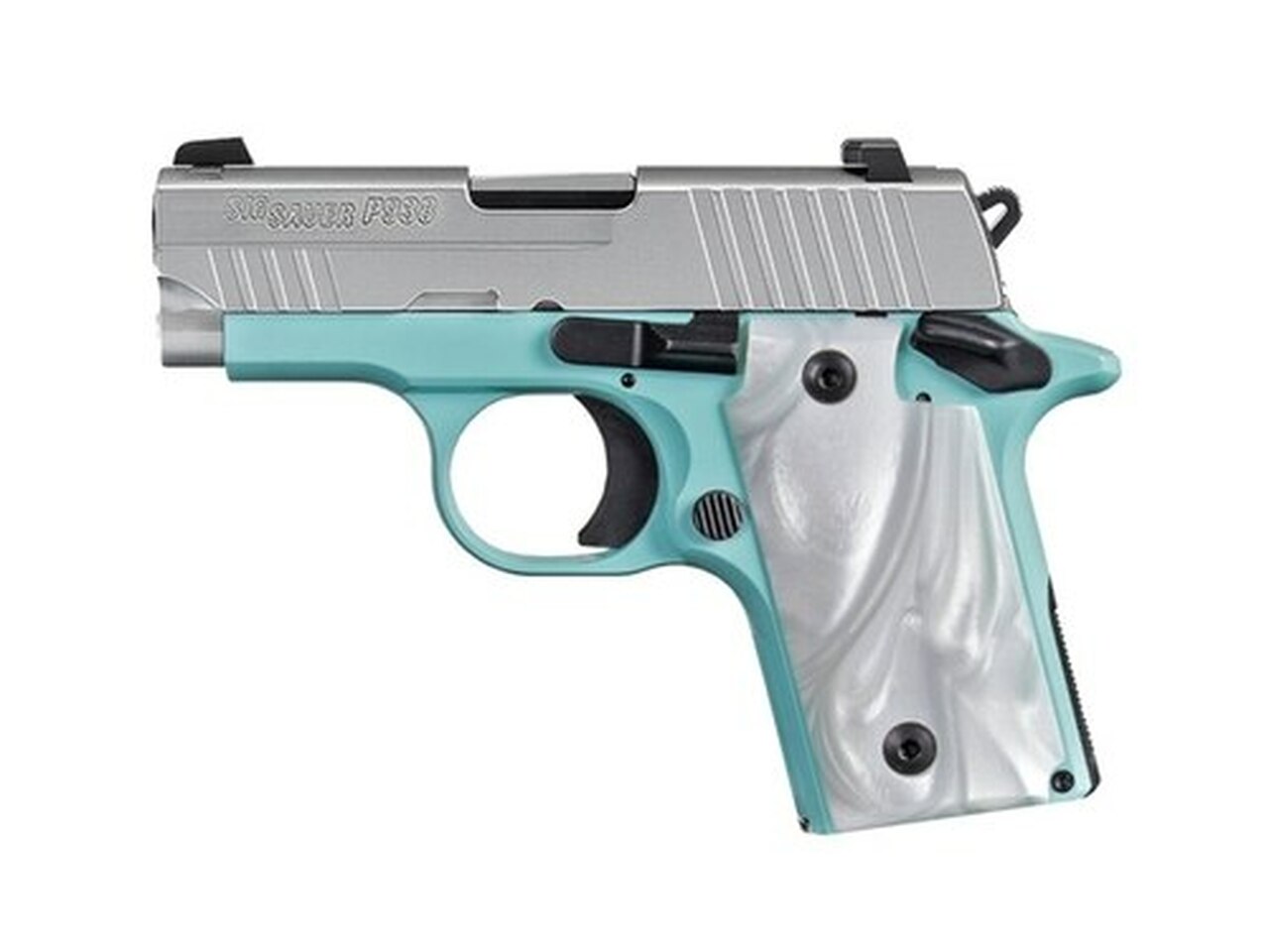 SIG P938, 9mm, 3″, 7rd, SIGLITE NS, Robin Egg Blue