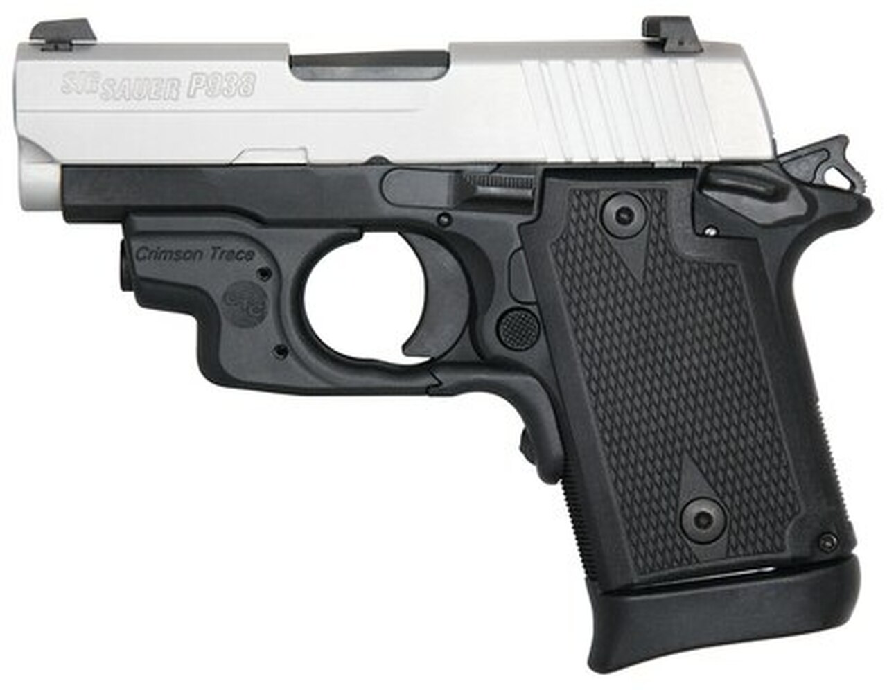 Sig P938, 9mm, 3″ Barrel, 7rd, Crimson Trace Laser, Night Sights, Two-Tone