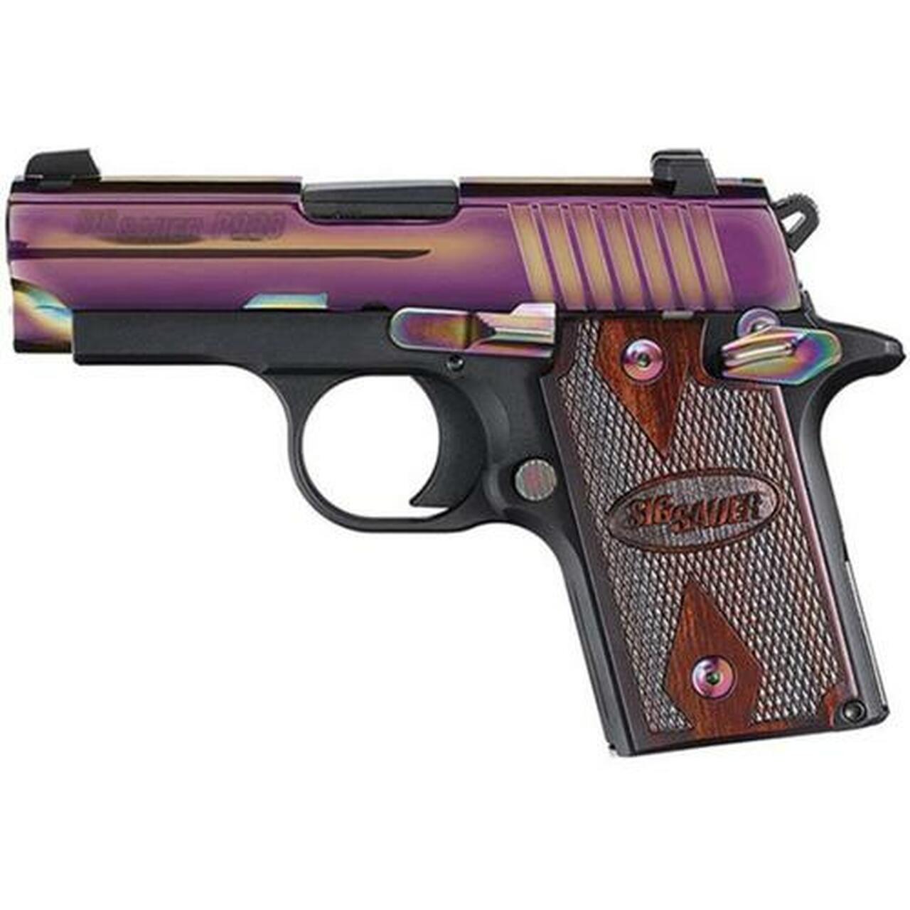 Sig P938 9mm, 3″ Barrel, Ti Nitratre Slide, Siglite NS, Rosewood Grips