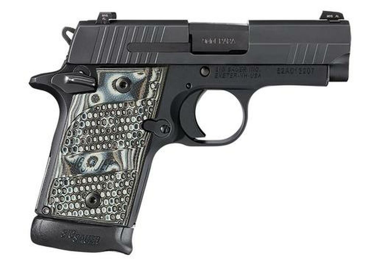 Sig P938 9MM 3IN Extreme Black SAO Siglite Black/Gray G10 Grip (1) 7RD Steel MAG Ambi Safety MA Compliant