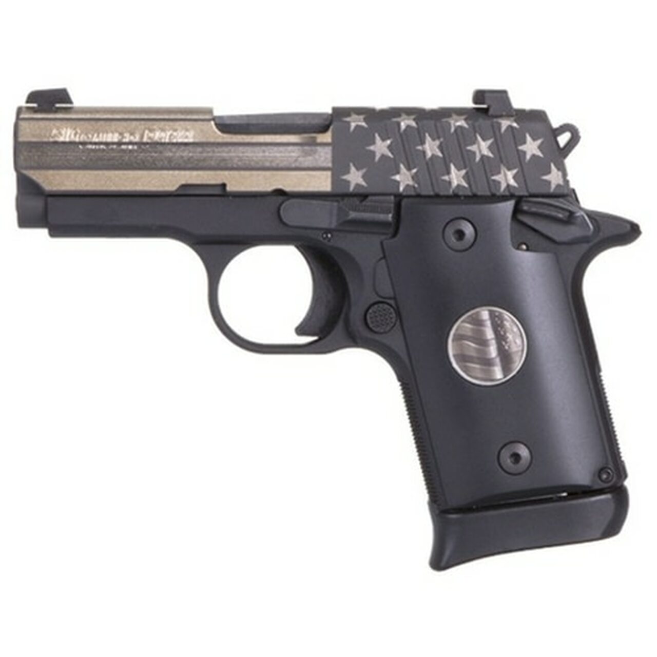 Sig P938 United We Stand Special Edition 9mm 3″ Barrel Micro Compact 1- 6rd & 1-7rd Mags