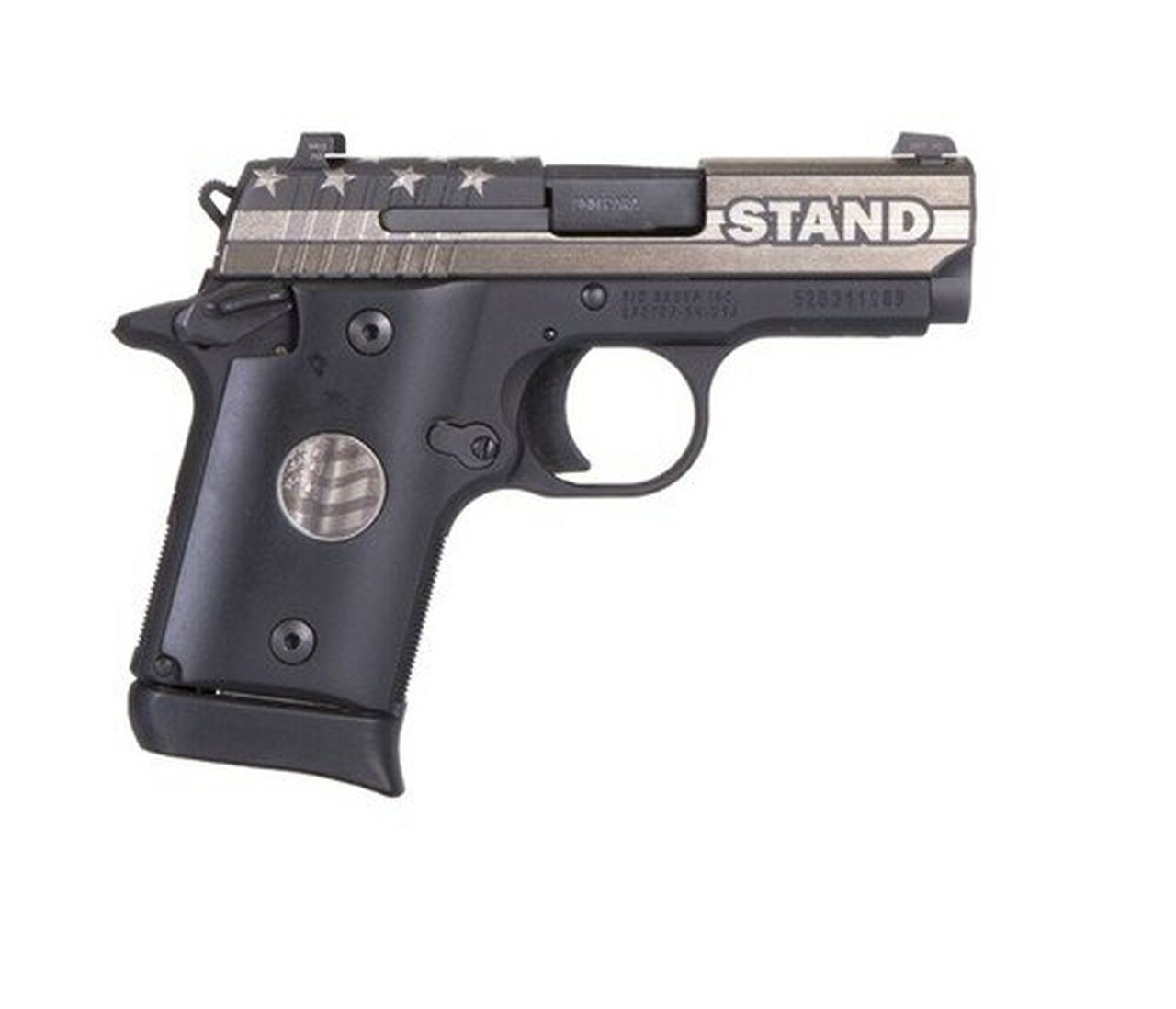 Sig P938 United We Stand Special Edition 9mm 3″ Barrel Micro Compact 1- 6rd & 1-7rd Mags