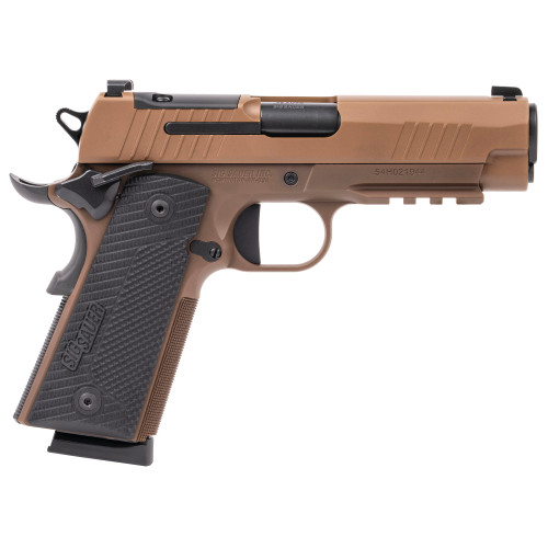 Sig Sauer 1911 X-Carry 45 ACP, 4.25″ Barrel, Coyote Frame, Optics Ready, Black G10 Grip, 8rd