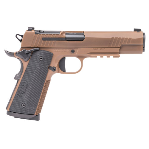 Sig Sauer 1911 X-Series 45 ACP, 5″ Barrel, Coyote Tan, G10 Grips, Optics Ready, 8rd