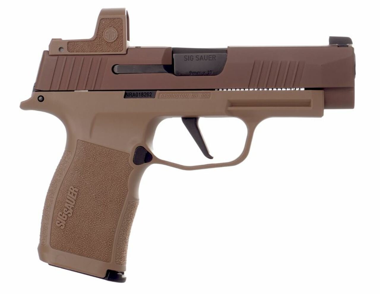 Sig Sauer NRA P365 XL 9mm, 3.7″ Barrel, X-Ray3 & Romeo Zero, Coyote, 12rd/15rd