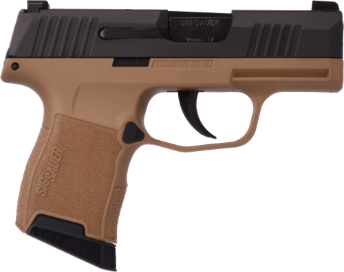 Sig Sauer P365 9mm, 3.1″ Barrel, Flat Dark Earth Frame, Black Holster, 12rd
