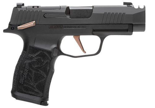 Sig Sauer P365XL Rose 9mm, 3.1″ Barrel, Black, Rose Engraved Grips, 10rd