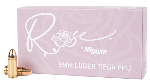 Sig Sauer Rose 9mm Ammo, 115gr, Full Metal Jacket, 50rd Box