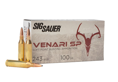 Sig Sauer Venari 243 Win, 100gr, Soft Point, 20rd Box