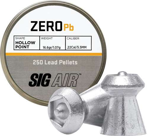 Sig Sauer Zero Pellet 22 Pellet, Hollow Point Tip, 16.6Gr, 250rd Pack