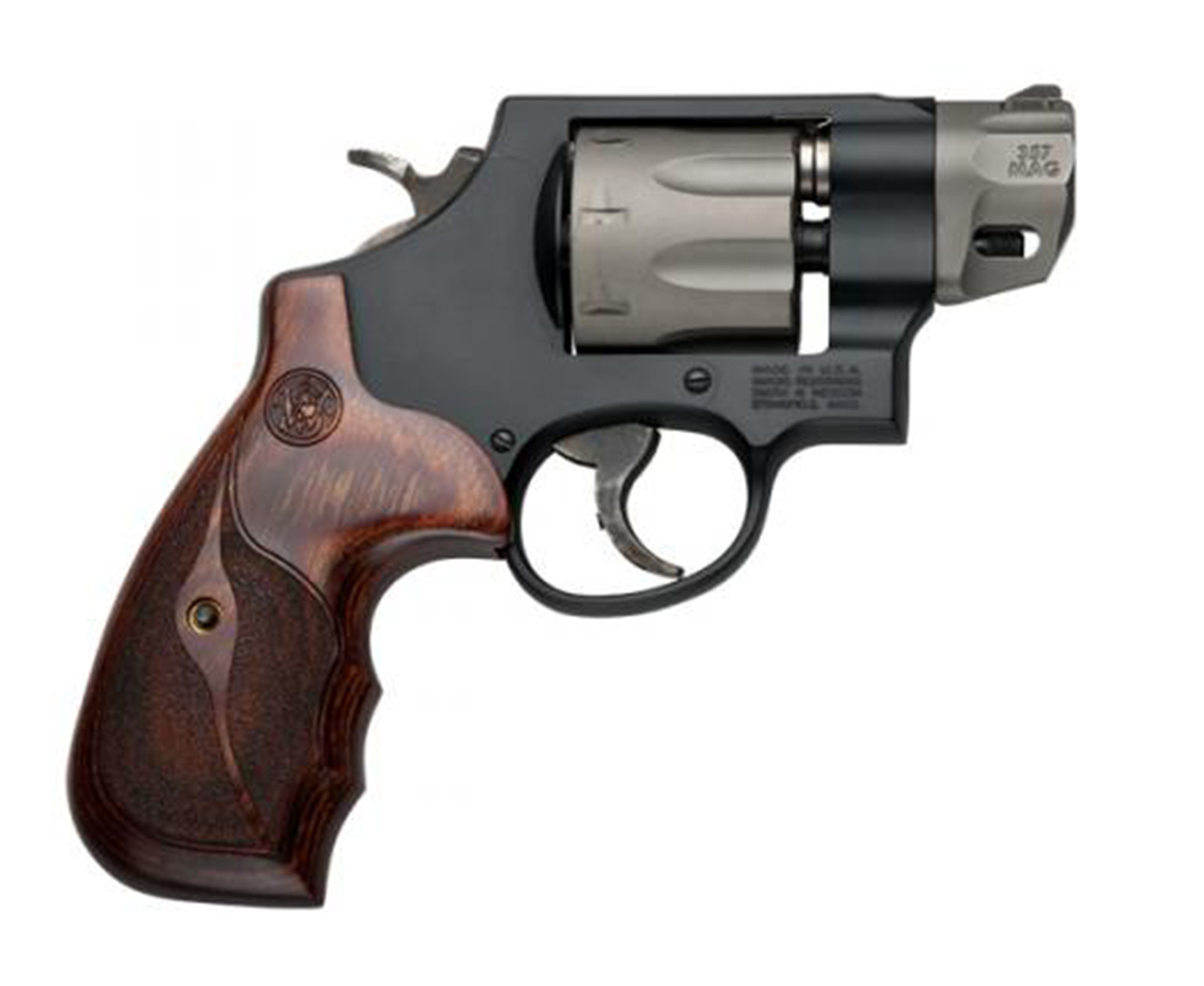 Smith & Wesson 327 Performance Center 357 Mag/38 Spl 2″ Barrel 8rd Capacity, Wood Grip Black