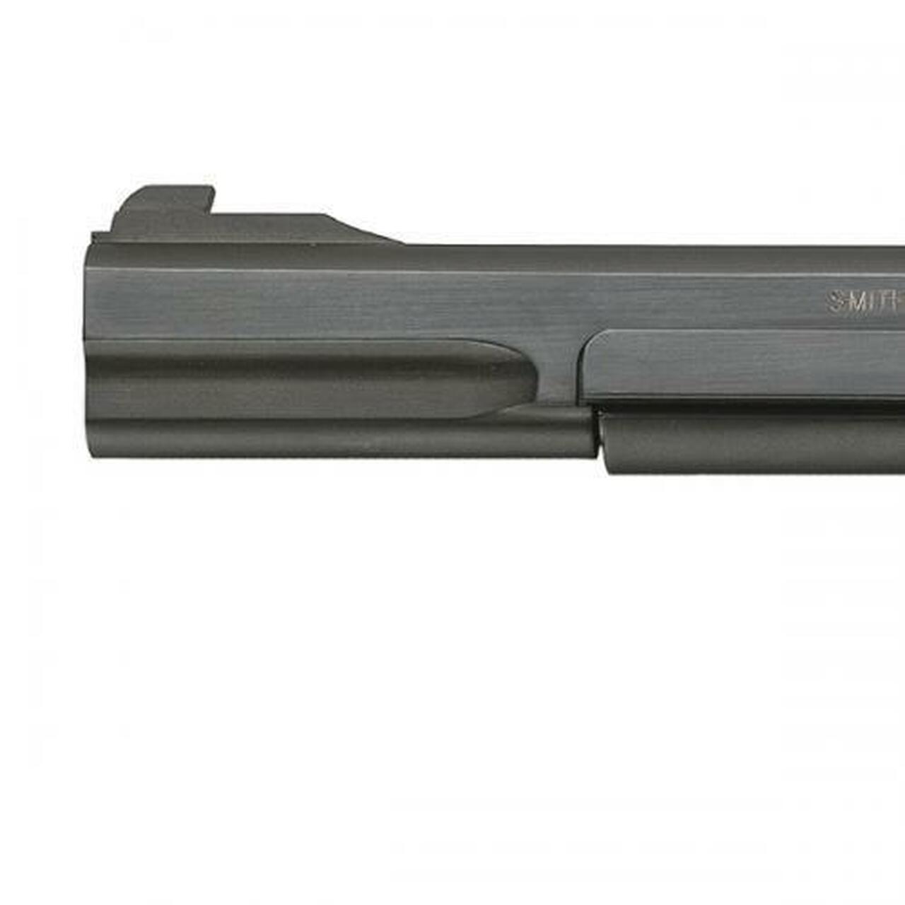 Smith & Wesson 41 22LR, 7″, Adjustable Sight Wooden Target, Thumbrest Grip Blue, 10rd