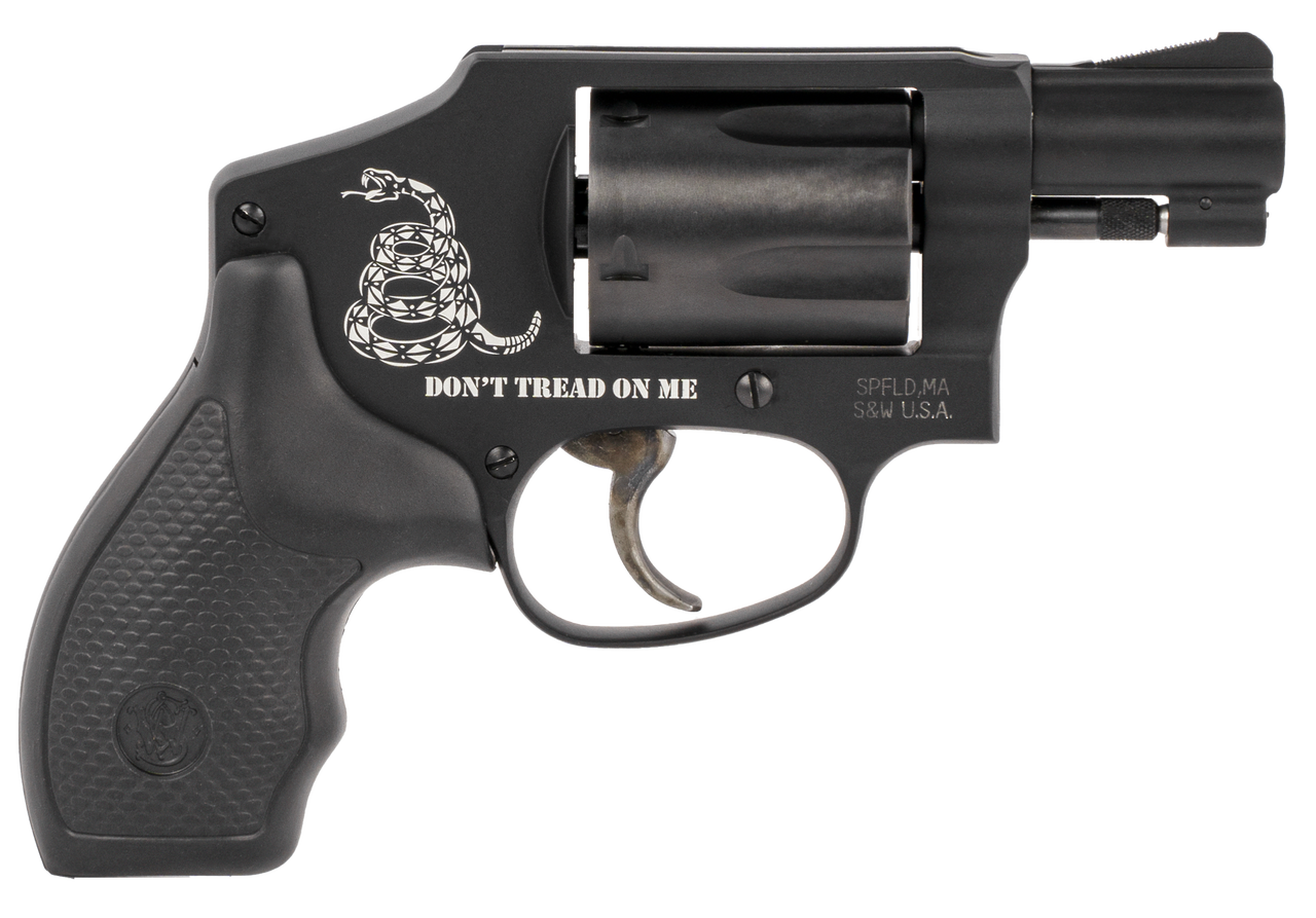 Smith & Wesson 442 Airweight ‘Don’t Tread On Me’, .38 Special, 1.8″ Barrel, Black, 5rd