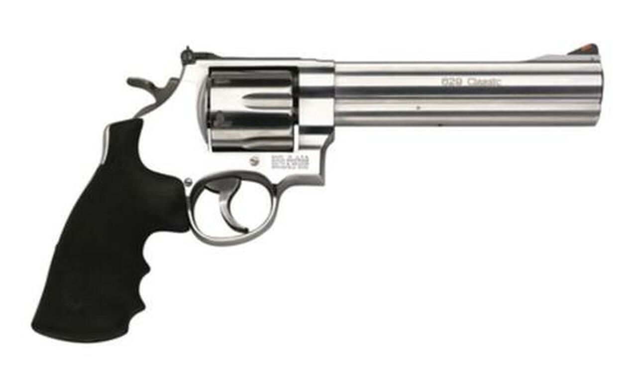 Smith & Wesson 629 Classic 44 Mag 6.5″ Barrel Rubber Grip Matte SS Finish