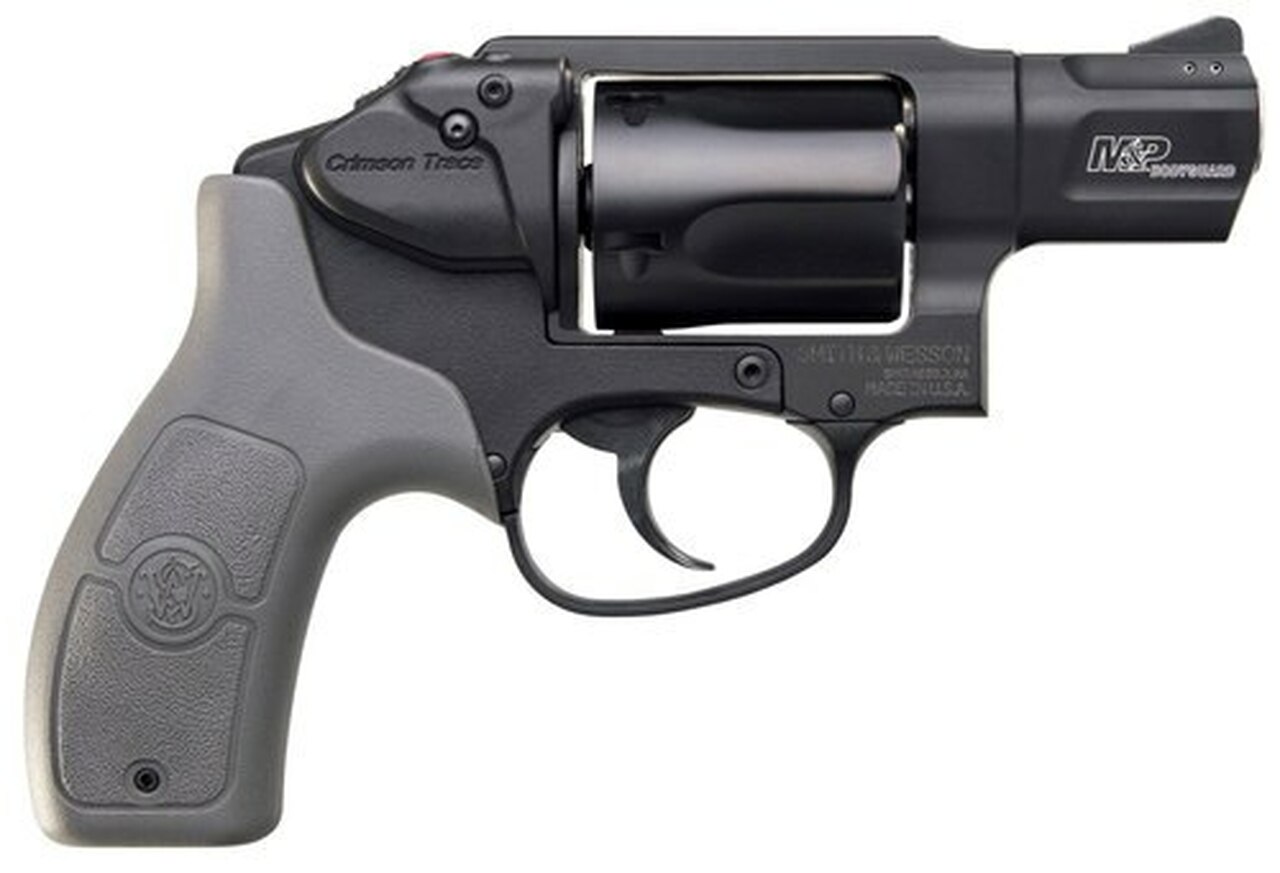 Smith & Wesson 638 Bodyguard 38 Special Crimson Trace, .38 Special +P, 1.875″ Barrel, 5rd, Gray Grips, Black Frame/Cylinder