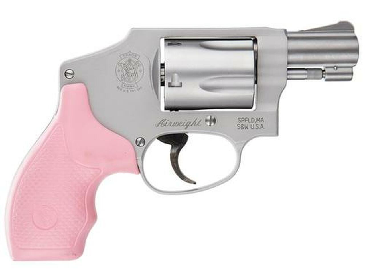 Smith & Wesson 642 Airweight 38 Special 1.87″ Barrel, Pink Grip, Stainless Finish, 5 Rd