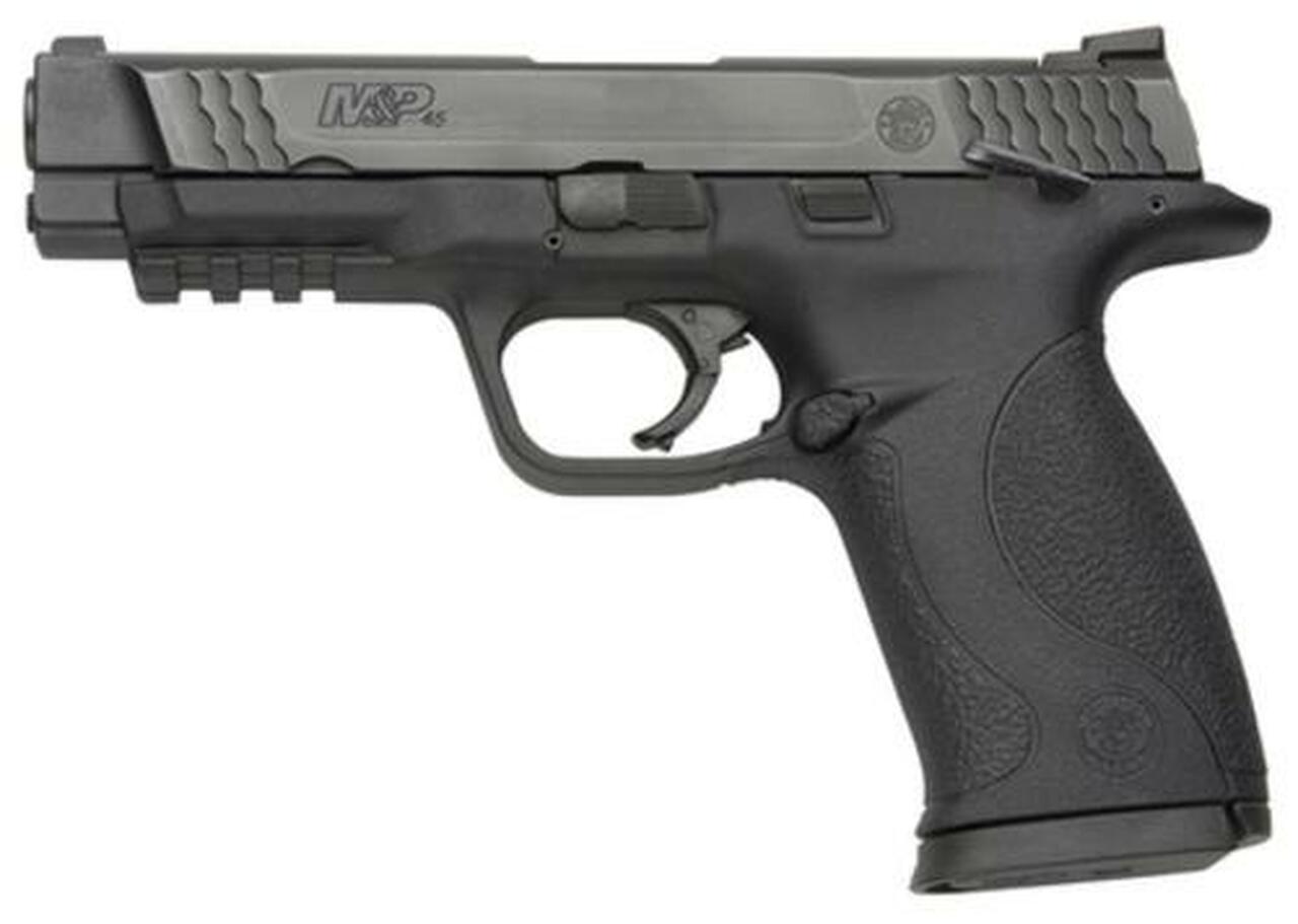 Smith & Wesson, M&P, Full Size, 45ACP, Striker Fired, 4.5″ Barrel, Polymer Frame, Black, Low Profile Carry Sights, 10Rd, 2 Magazines, Ambidextrous Safety